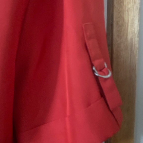 Jones New York Bold Red Silk Short Sleeve Plus Size 16 Button Down Shirt Dress - Picture 6 of 11